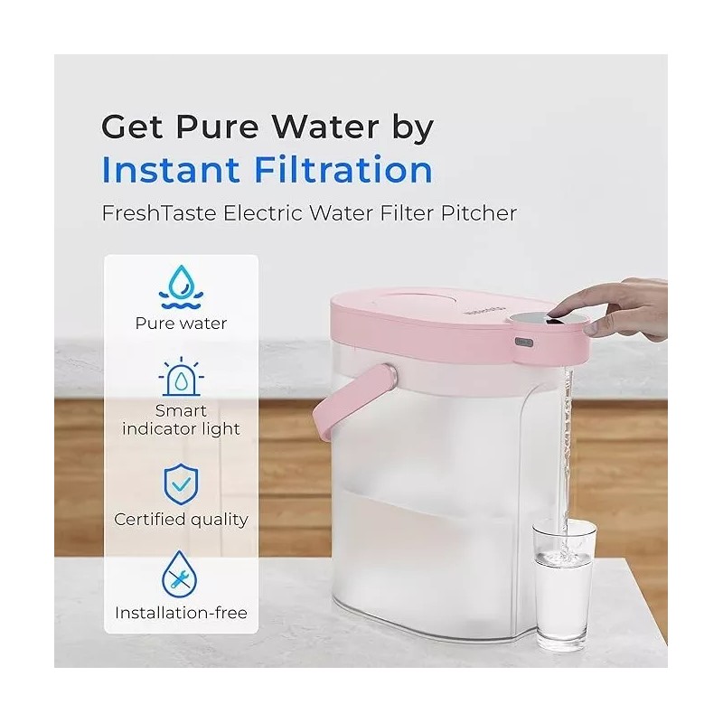 Waterdrop FreshTaste Electric Water Filter Pitcher, Instant Countertop Purifier