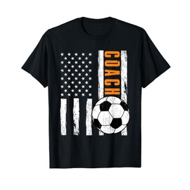 USA Flag Soccer Coach Funny Soccer Trainer American Outfit T-Shirt