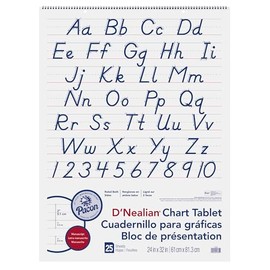 D'Nealian Chart Tablet, 24"X32", Manuscript, 25 Sheets