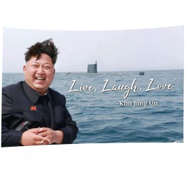 ENMOON Kim Jong Un Live Laugh Love Banner Flag 3x5Feet College Dorm Decor Wall Tapestry