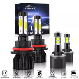 AUIMSOCO FOR Ford Mustang 1994-2004 6000K LED Headlight High Low Fog Light 4X Bulbs Combo