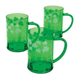 St. Patrick's Day Shamrock Mugs (set of 12 plastic cups) Party Supplies