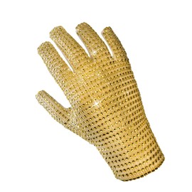 Rhinestone Glove Golden Sequin Dance Gloves Classic Diamond Rhinestone Punk Glove (Right)