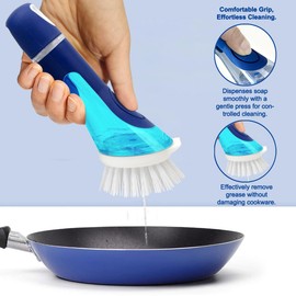 CELOX Dish Brush with Soap Dispenser, Soap Brush for Kitchen Sink