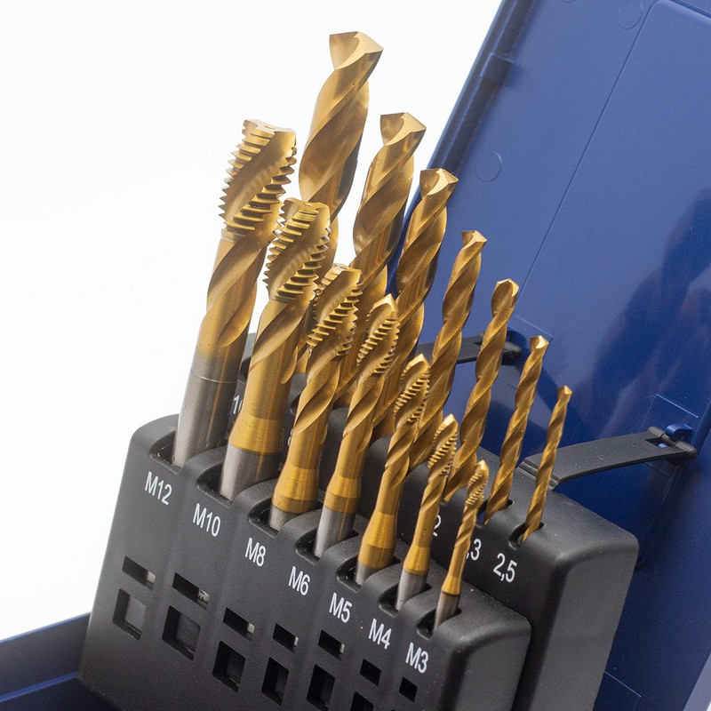 WSH-TOOLS Machine Tap Set Blind Hole M3, M4, M5, M6,