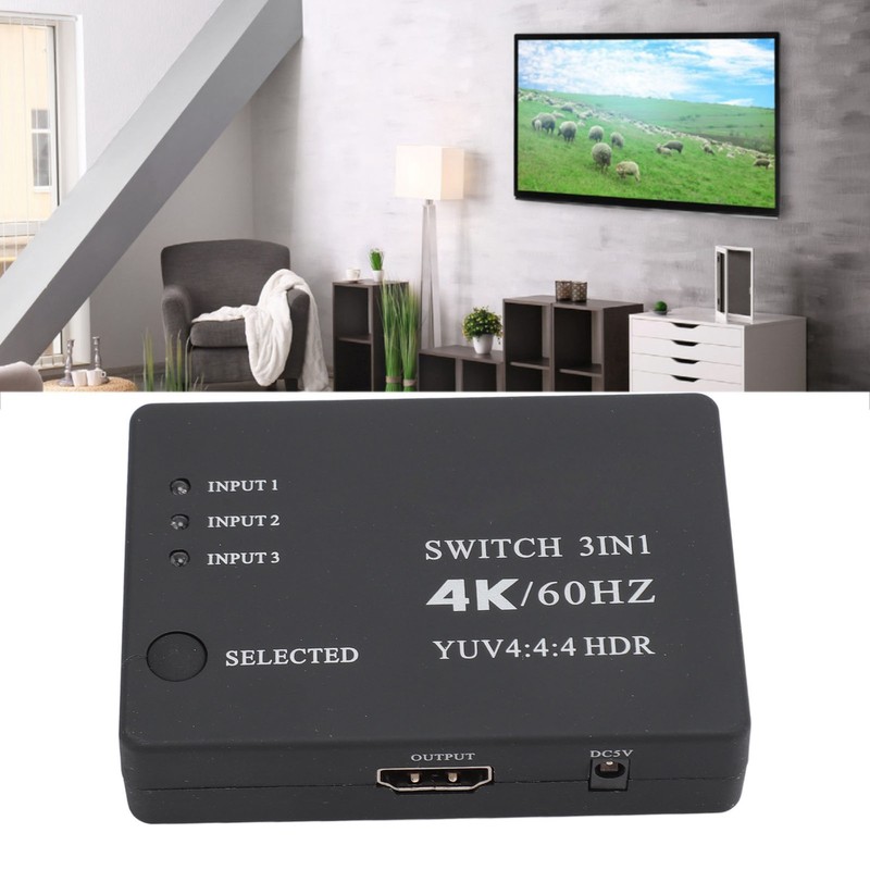 3 in 1 Out HD Multimedia Interface Switch 4K 60HZ
