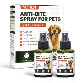 SECIVLOT Bitter Apple Spray for Dogs, No Chew Training Aid Stop Chewing Spray for Pets