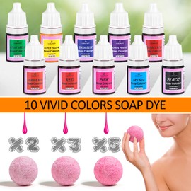 LUCPICT Soap Paint Set 18 Colours, Skin-Safe Soap Colours for Soap Making, Liquid Soap Paint for DIY Bath Bombs, Handmade Soaps, Slime, Clay, Crafts