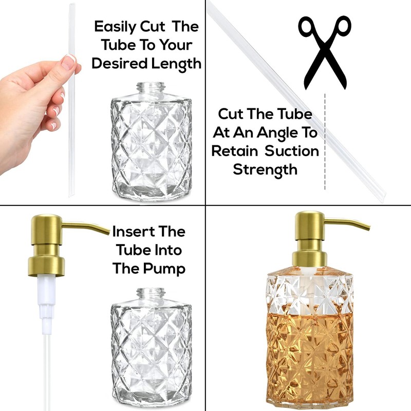 AUNRGO Gold Soap Dispenser Pump Replacement - Brushed Finish 304