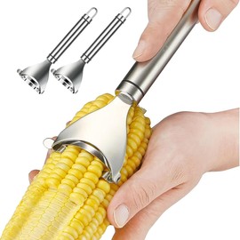 2RIYADH 2 Pcs Corn Peeler, Pelador de Mazorcas Con Afilados Dientes de Sierra, Mágicos de Maíz, Fácil de Limpiar, Mango Ergonómico, Ideal para Retirar Rápidamente los Granos de la Mazorca
