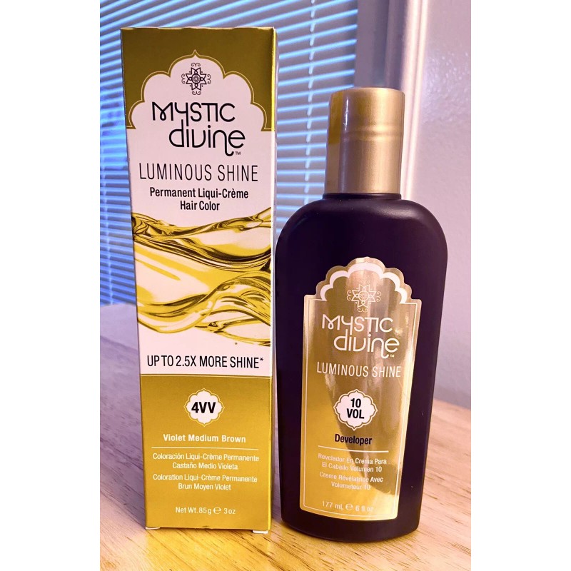 mystic divine luminous shine permanent hair color 4VV violet medium