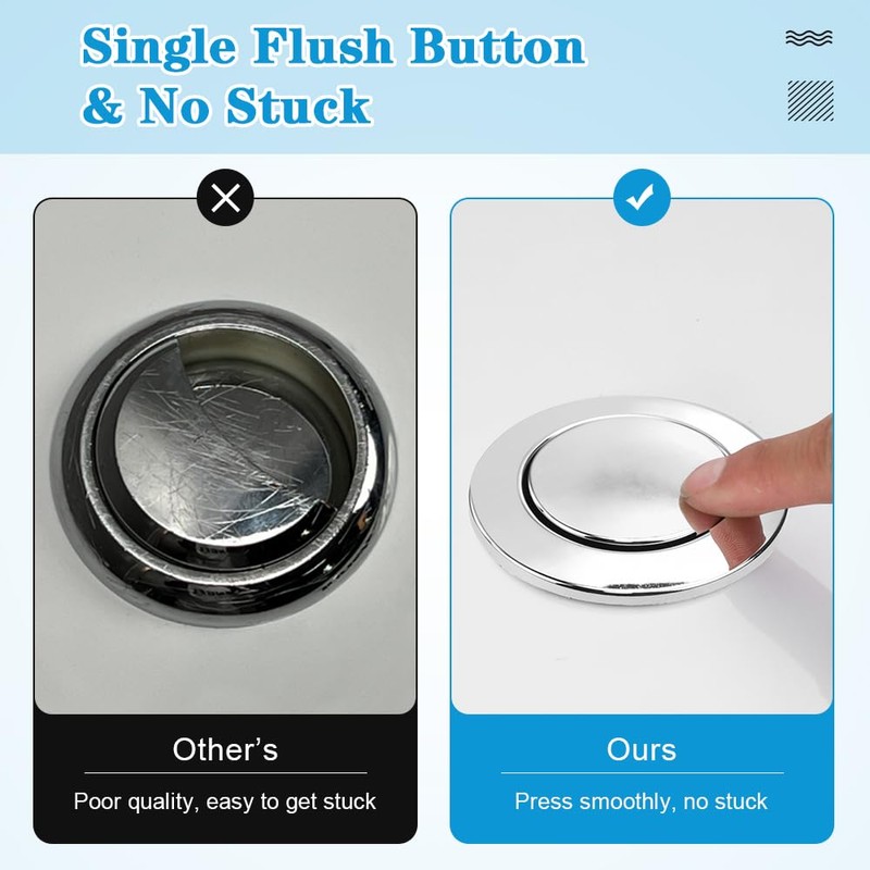 ADERTOS 2 PCS Toilet Flush Button, 38mm Single Press Push Button