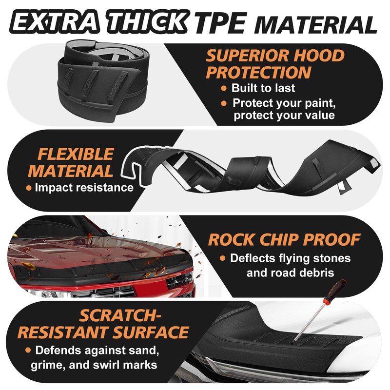 TripleAliners Hood Deflector Protector for Gladiator 2020+ & 2018+ Wrangler