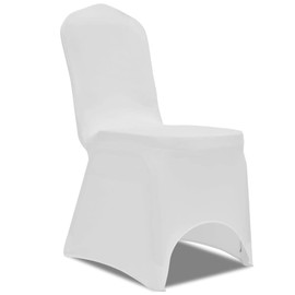 vidaXL 4 pcs Stretch Chair Seat Cover Protector Dining Room Party Wedding Banquet White