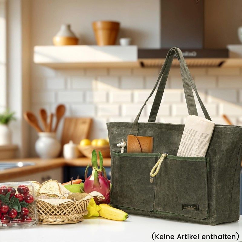Kaaltisy Foldable 16 oz Oilcloth Shopping Bag - Reusable Tote