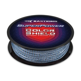 KastKing Superpower ColorShield Braided Fishing Line, Blue Smoke, 8LB, 500Yards, X4