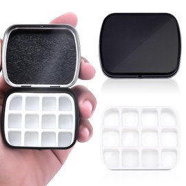 Ouligay 1 Pcs Empty Paint Tins Mini Watercolour Palette Multifunctional Travel Paint Palette Box for Gouache Acrylic Watercolor Oil Paint