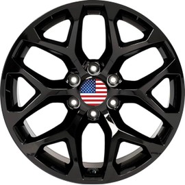 American Flag 3.25" Wheel Center Hub Caps for GMC Sierra Yukon Chevy Silverado Tahoe Design Center Set of 4