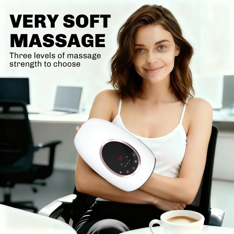 Hand Massager with Heat, Electric Compression Therapy Device, 3 Pressure