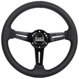 N2MU Golf Cart Steering Wheel 13 inch Universal for EZGO TXT RXV Club Car DS Precedent and Yamaha Black