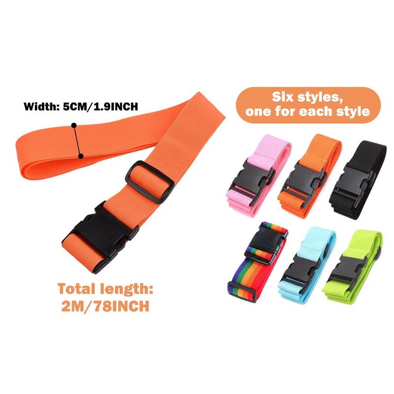 Kellegour Luggage Strap, Adjustable Suitcase Strap, 6 Pieces, Strap for