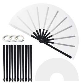 20 Pcs Sublimation Folding Clap Fan Blanks White Polyester Sublimation Fan Bulk DIY Heat Transfer Printing Fans for Line Dancing, Wedding, Graduation, Party