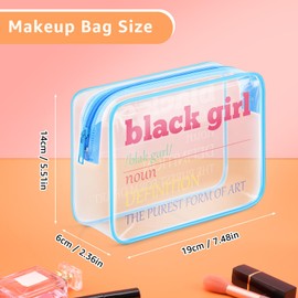 Black Girl Definition Gift Clear Makeup Bag African American Gifts Black Ladies Present for Women Pvc Cosmetic Bag with Zipper Christmas Birthday Present for Her Sister Friend Aunt Travel Pouch