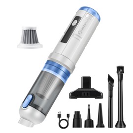 SakerPlus Car Vacuum, 4 in 1 Portable Mini Cordless Vacuum, 16000pa Suction Power, 7800mAh, Type-C Charge, Blower, Handheld Vacuum for Car, Office Desk