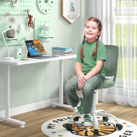 Giantex Kids Desk Chair, Adjustable Children Study Chair, Swivel Armless Mesh Task Office Chair, Computer Desk Chair with Adjustable Height & Lumbar Support (Sage)