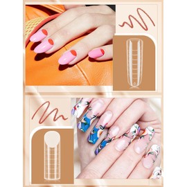 TOROKOM Poly Nail Extension Forms Set, 364 Pcs Dual Forms for French Nails, 6 Styles Dual Forms and Reusable Silicone Pads for Poly Gel Nail Extension