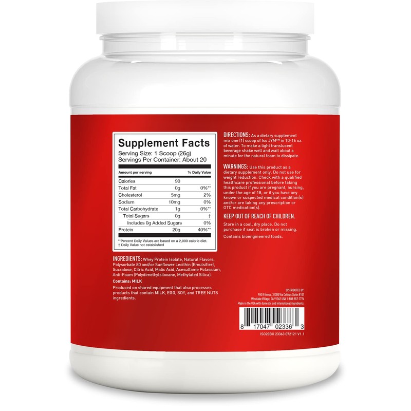 JYM Supplement Science Iso JYM Bombsicle, 90 Calories, 100% Whey