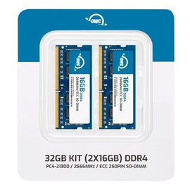 OWC 32GB (2X16GB) DDR4 RAM Compatible with Synology DiskStation DS1621+ and DS1621xs+ NAS System 2666MHz PC4-21300 CL19 ECC Unbuffered SODIMM 2Rx8 1.2V Memory Upgrade