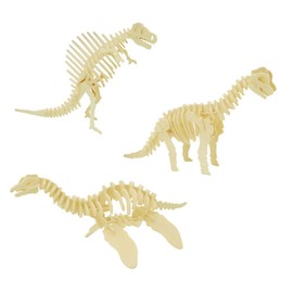 i-CHONY 3D Wooden Crafts Puzzle - Wood Dinosaur Skeleton Model - DIY Wooden Assembly 3D Puzzle Toys Gifts for Kids Boys Teen Adults