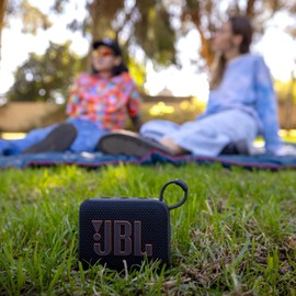 JBL Go 4 - Ultra-Portable, Waterproof and Dustproof Bluetooth Speaker, Big JBL Pro Sound with Punchy bass, 7-Hour Built-in Battery, Made in Part with Recycled Materials (Black)