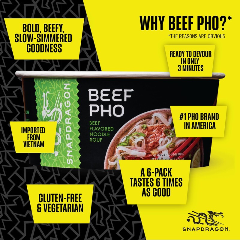 Snapdragon Pho Soup Bowl, Beef Pho, 2.1 oz (Pack of