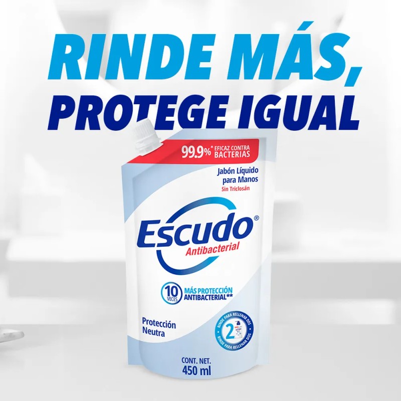 Jabón Líquido Para Manos Escudo Protección Neutra 450ml