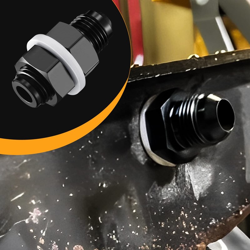 SYKRSS Male 10AN Bulkhead Fuel Cell Fitting Adapter Straight Aluminum