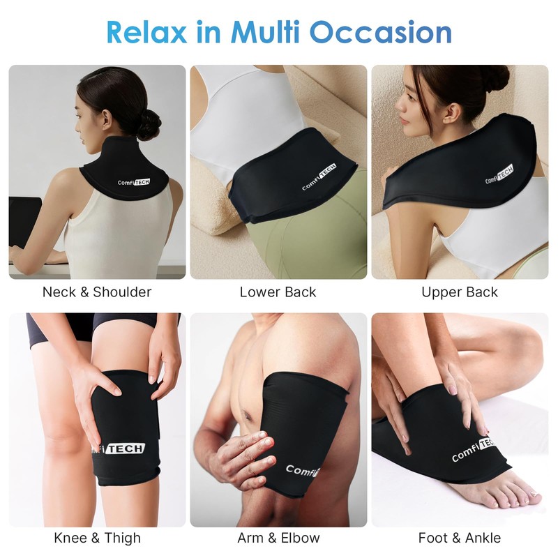 ComfiTECH Neck Ice Pack Wrap with Extended Gel Coverage for