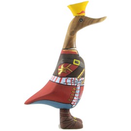 Brave Wings Hand Carved Wooden Bamboo Duck ~ Pirate Duck 23cm High ~ Ornament Sculpture Figurine Statue Unique Table Decoration Home Decor ~ 1409