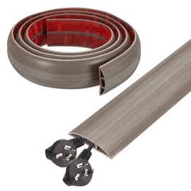 HARFINGTON 6ft Cord Cover Floor W0.5 x H0.3 Inner Channel PVC Hide Extension Cable Floor Wire Hider Wire Covers Protector for Prevent Cable Trips Cables Management, Light Grey