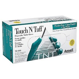 TOUCHNTUFF Ansell TouchNTuff 92-600 Nitrile Powder-Free Gloves, XL, Green