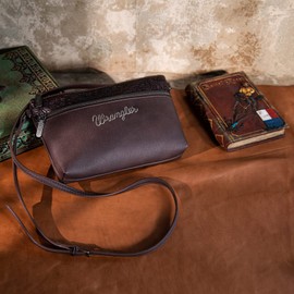 Wrangler Clutch Wristlet Purse Western Crossbody Bags Tooling Pattern Wallet for Women Cell Phone Purse,WG50-181CF