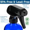 Empty Blue Glass Spray Bottle - 16oz Refillable Container is