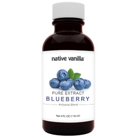 Native Vanilla - Blueberry Extract - 4 Fl Oz - Perfect for Cooking, Baking, and Dessert Crafting