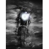 HENGTUAOTO 7" LED Motorcycle Headlight with White/Amber chrysanthemum petal DRL