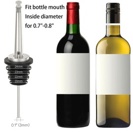 Axe Sickle 6 Pcs Oil Spout Liquor Bottle Pourer Spouts Stainless Steel Speed Pour Spouts for Olive Oil Dispenser Spout for About 3/4" Bottle Mouth, with Flip Top