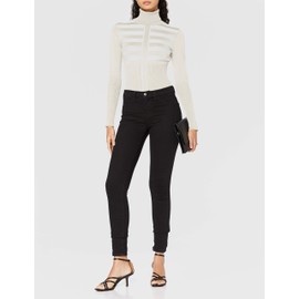 Morgan Women's Pull Manche Longue Col Roulé Lurex Mentosa Pullover, white