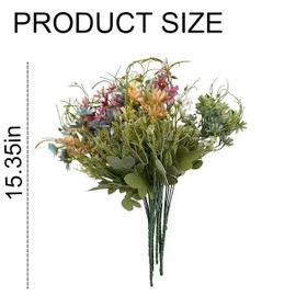 6-Pack Artificial Wildflower Bundles, Faux Spring Flowers for Vase