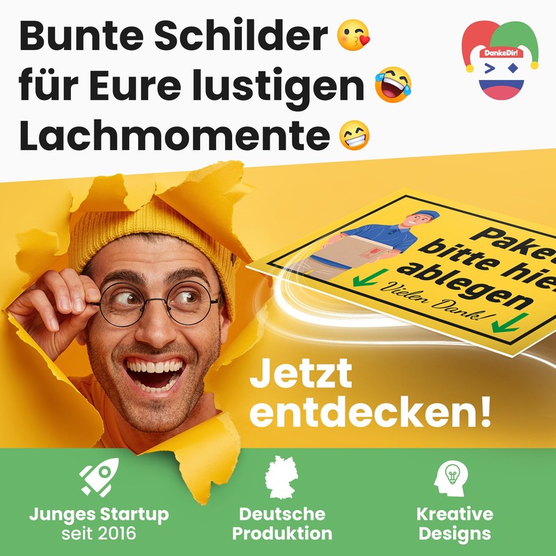 DankeDir! Pakete hier abgen - Plastic Sign 30 x 20