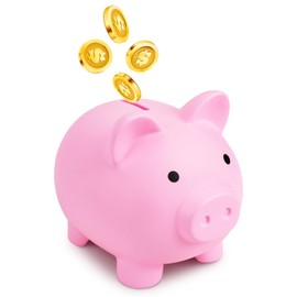 Cute Piggy Bank for Kids, Plastic Money Box Adults Coin Bank, Pig Saving Money Box, Large Size Money Jar for Girls and Boys Birthday Children's Day Christmas Baby Shower